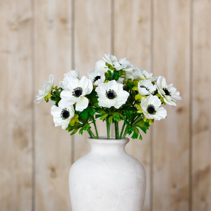 Set of 3 Artificial Flowers White Anemone Sprays