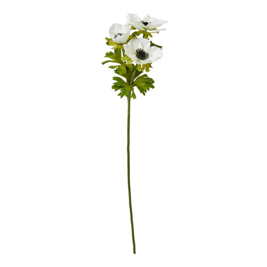 Set of 3 Artificial Flowers White Anemone Sprays