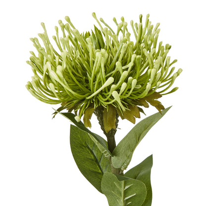 Set of 3 Artificial Flowers Green Protea Lorea Stems