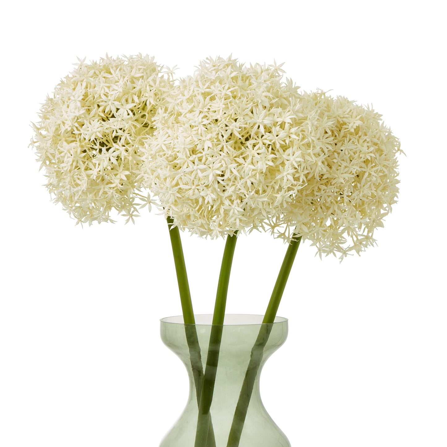 Set of 3 Artificial Flowers Cream Giant Allium Stems