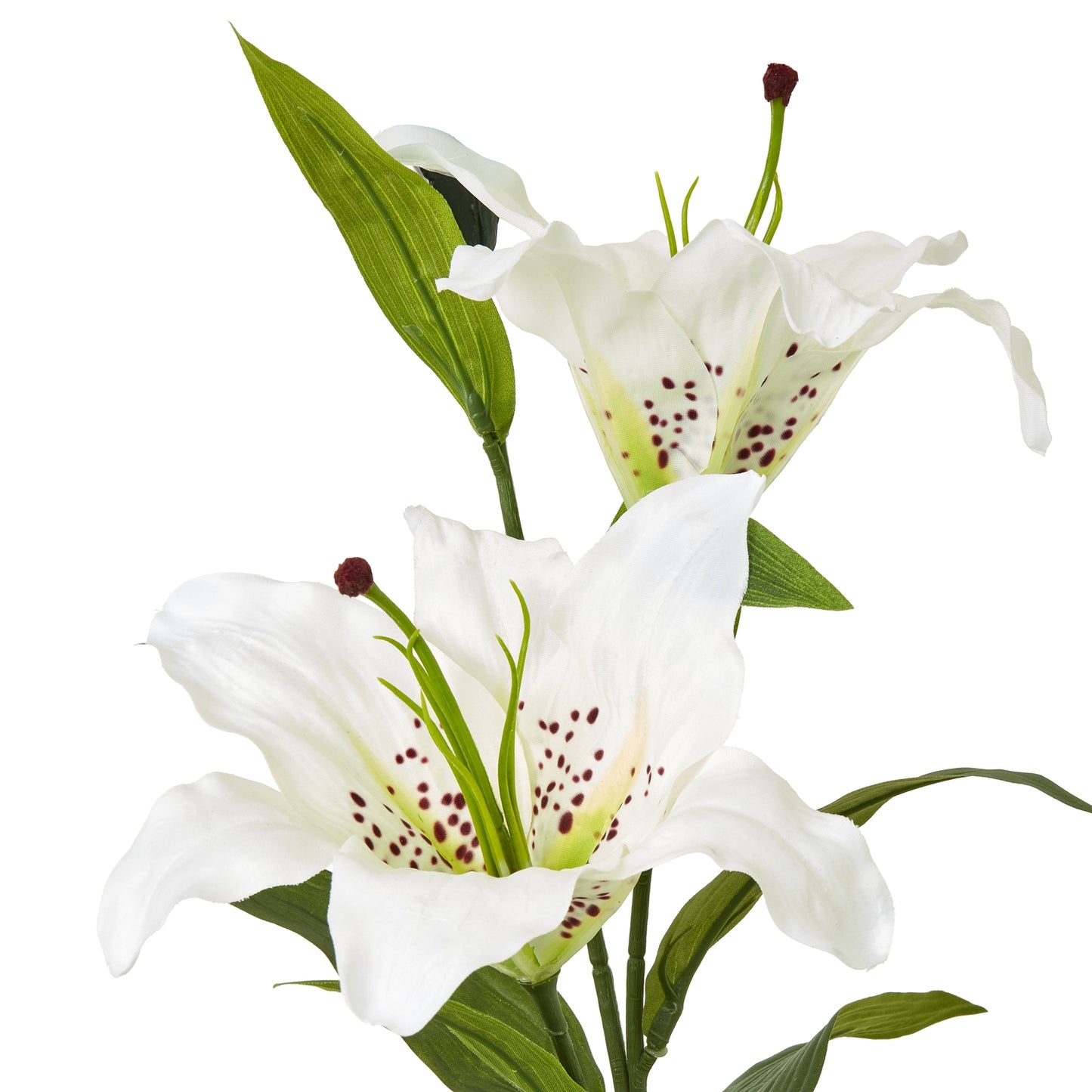 Set of 3 Artificial Flowers White Madonna Lily Sprays