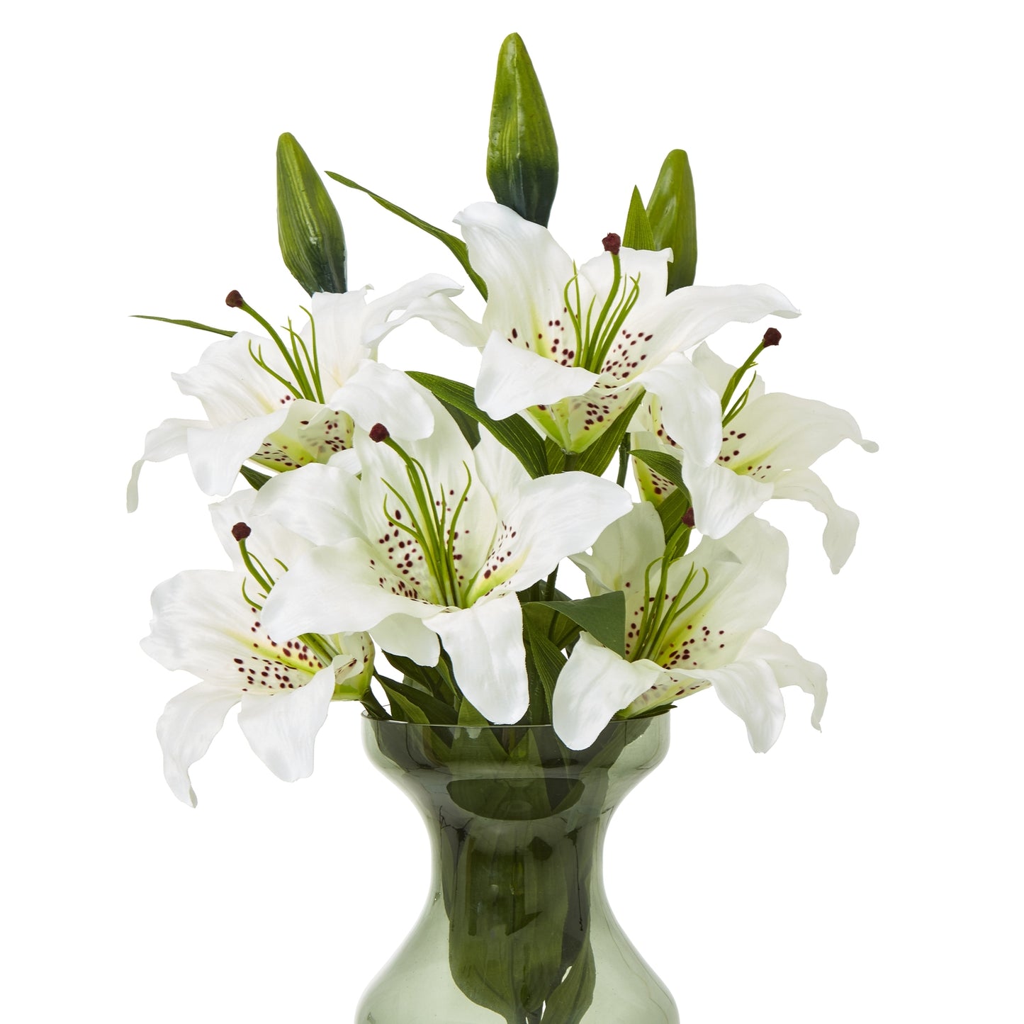 Set of 3 Artificial Flowers White Madonna Lily Sprays