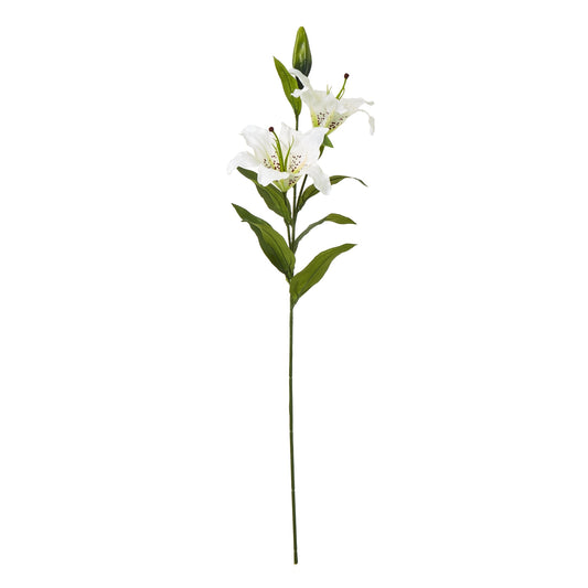 Set of 3 Artificial Flowers White Madonna Lily Sprays