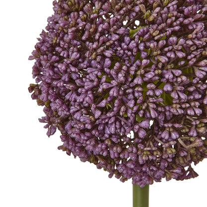 Set of 3 Artificial Flowers Purple Allium Stems