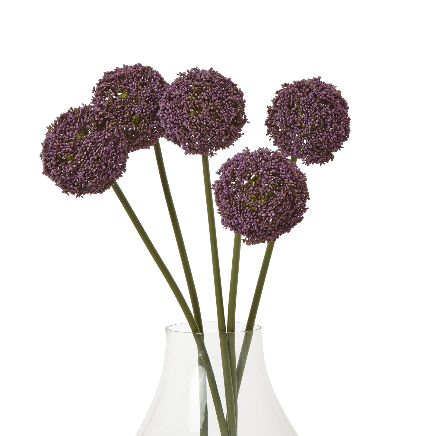 Set of 3 Artificial Flowers Purple Allium Stems