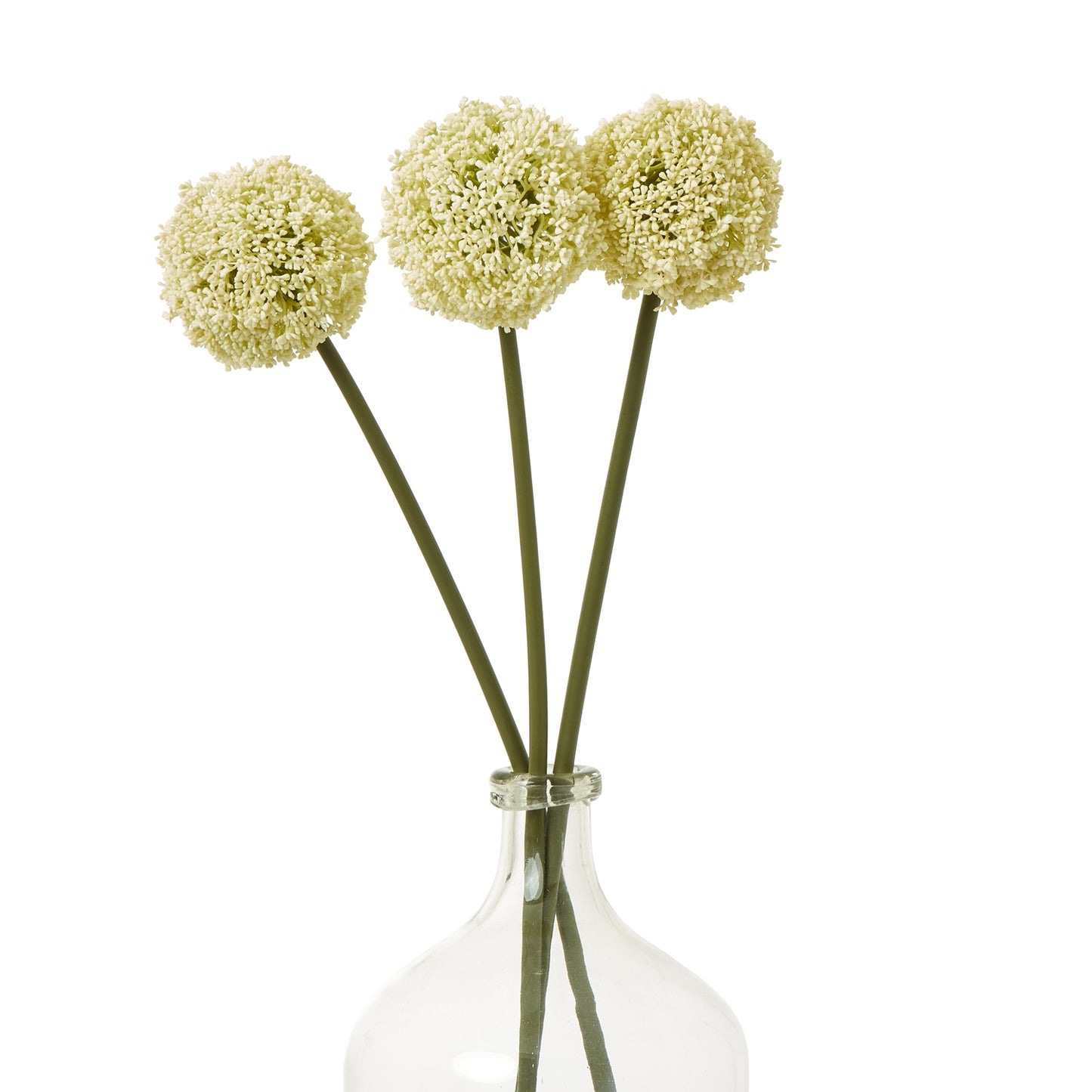Set of 3 Artificial Flowers Cream Allium Stems