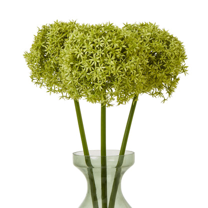 Set of 3 Artificial Flowers Green Giant Allium Stems
