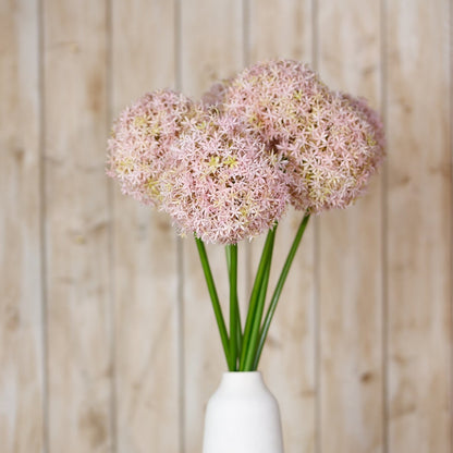 Set of 3 Artificial Flowers Lilac Medium Allium Stems