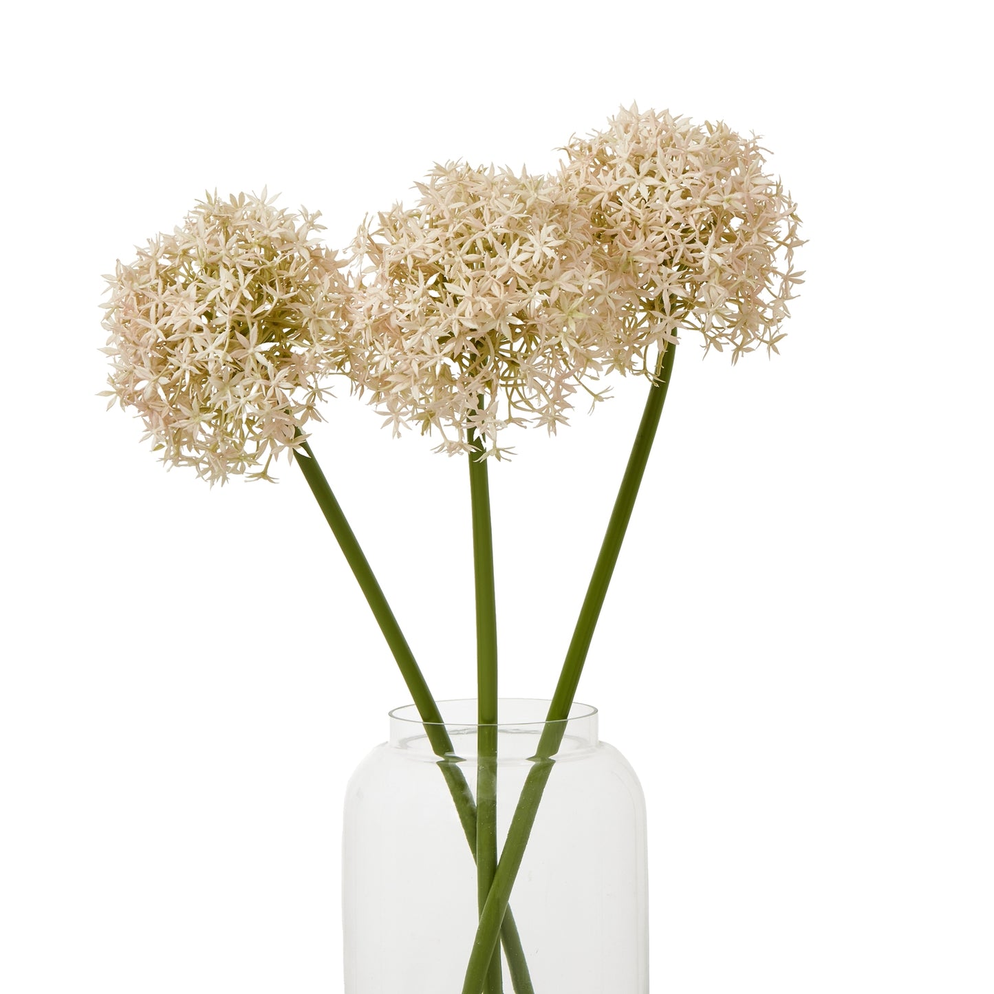 Set of 3 Artificial Flowers Pink Medium Allium Stems