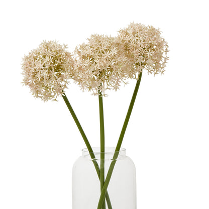 Set of 3 Artificial Flowers Pink Medium Allium Stems