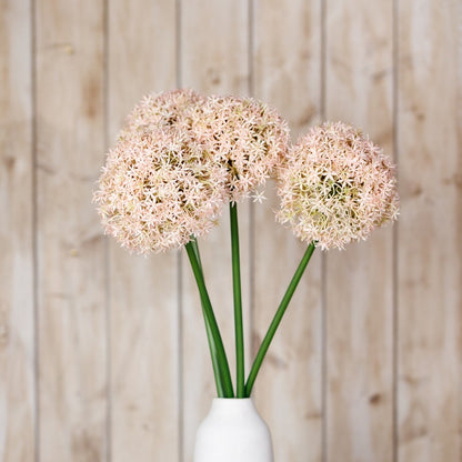 Set of 3 Artificial Flowers Pink Medium Allium Stems