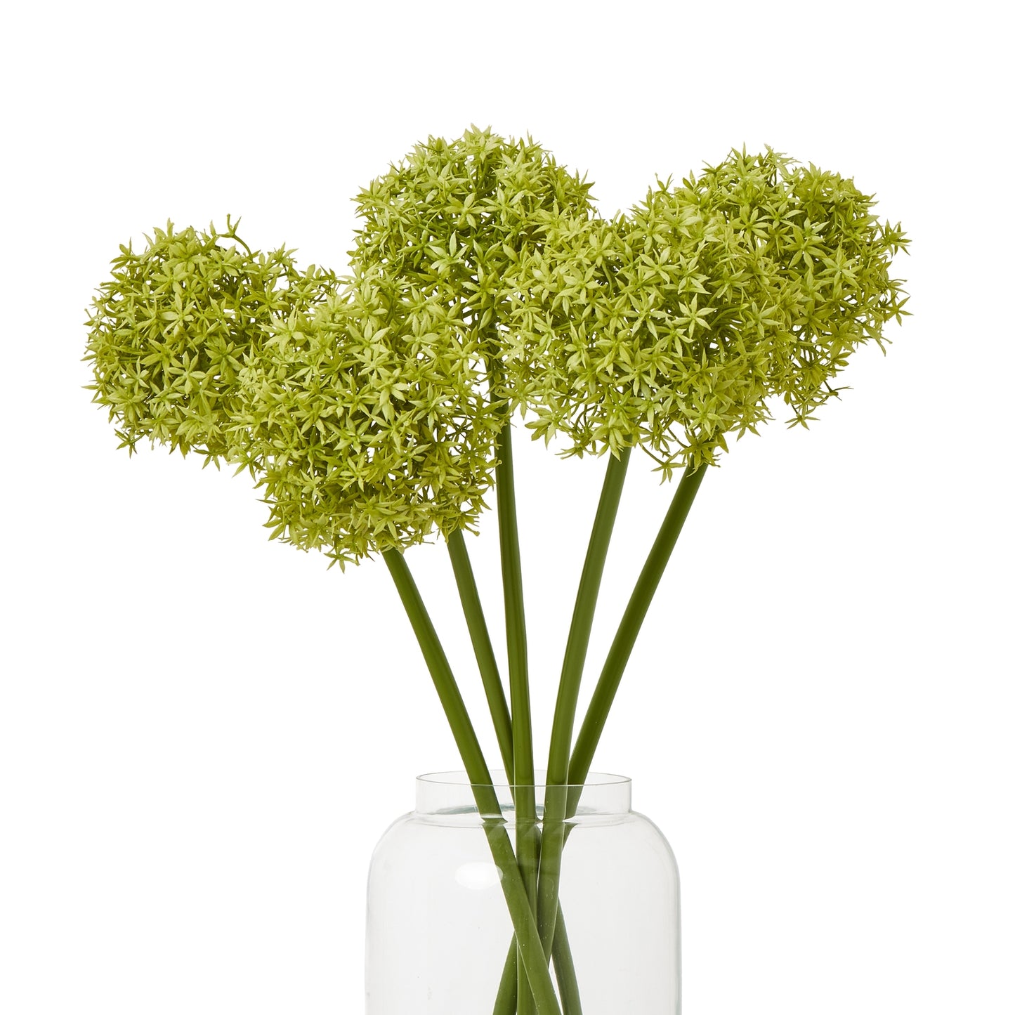 Set of 3 Artificial Flowers Green Medium Allium Stems