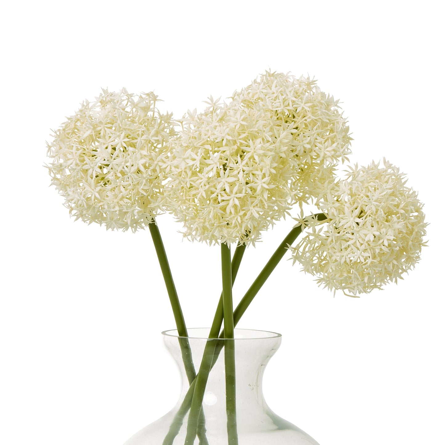 Set of 3 Artificial Flowers Cream Medium Allium Stems