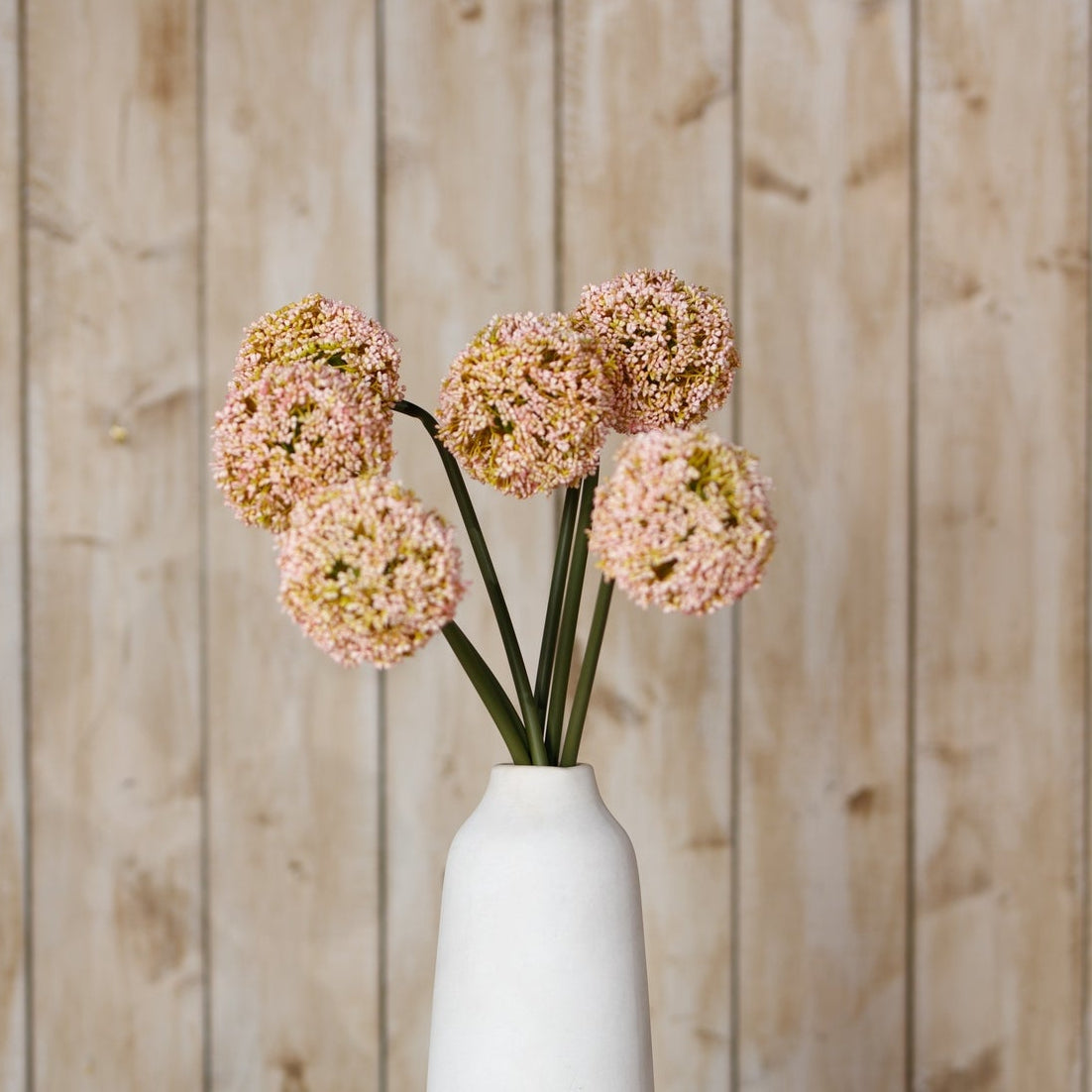 Set of 3 Artificial Flowers Pink Allium Stems