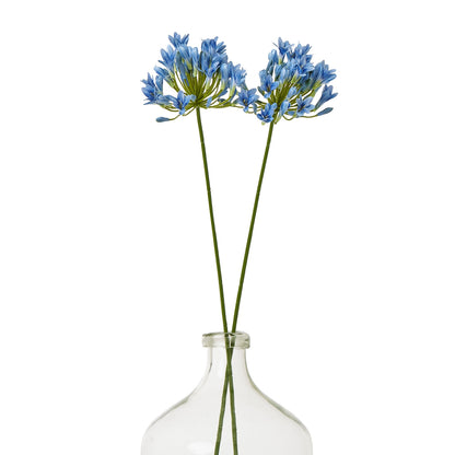 Set of 3 Artificial Flowers Blue Agapanthus Stems