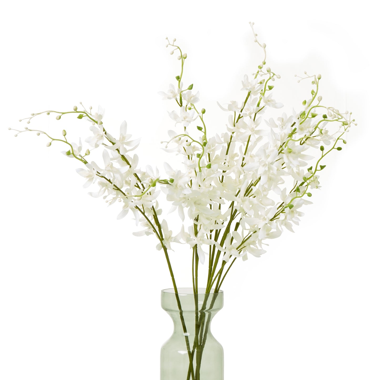 Set of 3 Artificial Flowers  White Cymbidium Sprays