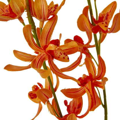 Set of 3 Artificial Flowers Orange Cymbidium Sprays