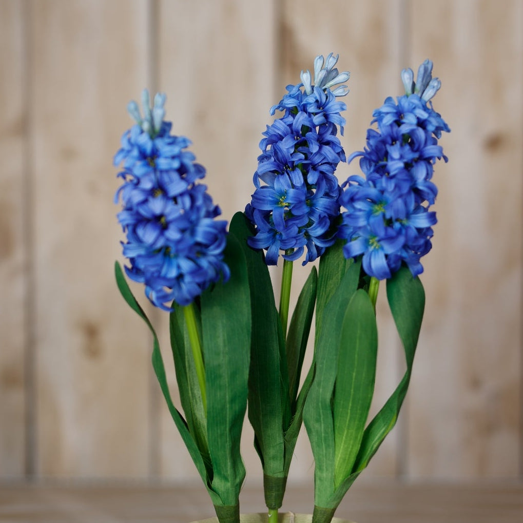 Set of 3 Artificial Flowers Blue Hyacinth Stems