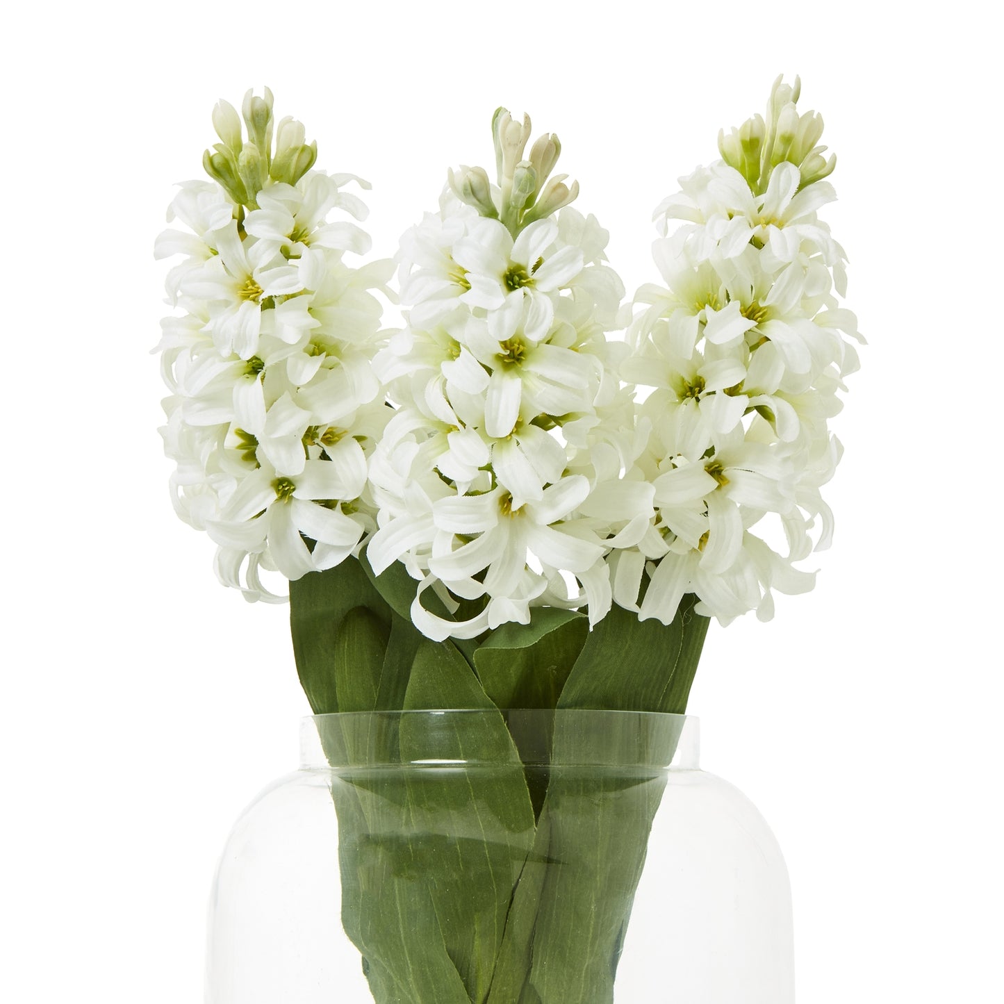 Set of 3 Artificial Flowers White Hyacinth Stems