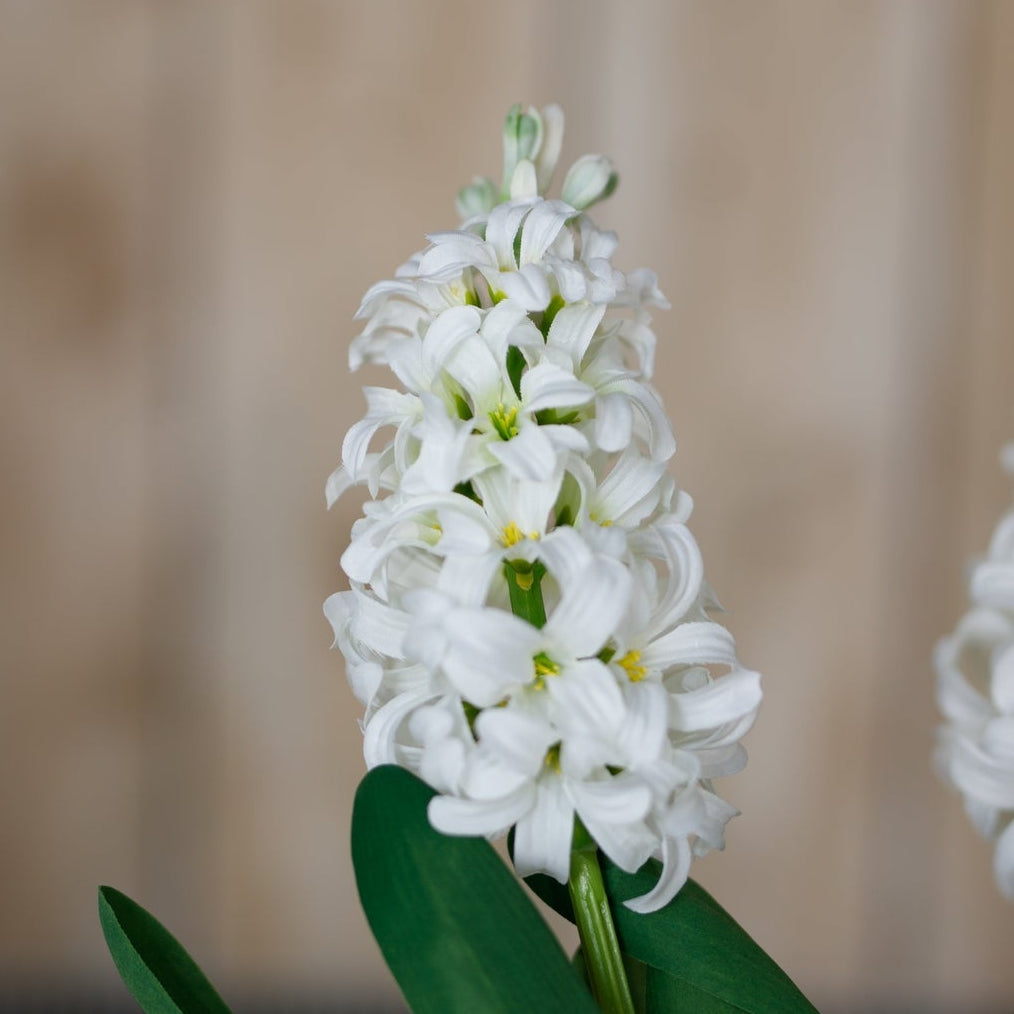 Set of 3 Artificial Flowers White Hyacinth Stems