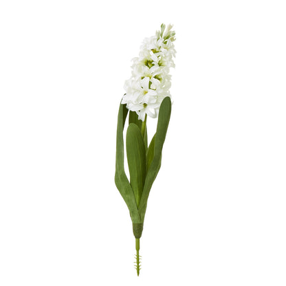 Set of 3 Artificial Flowers White Hyacinth Stems