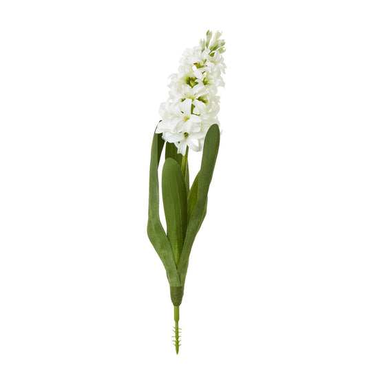 Set of 3 Artificial Flowers White Hyacinth Stems