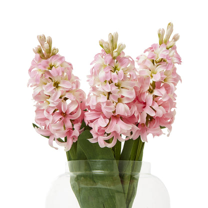 Set of 3 Artificial Flowers Pink Hyacinth Stems