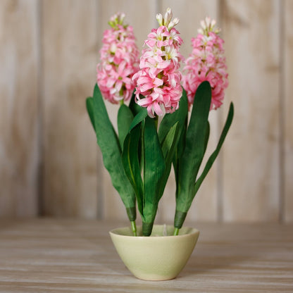 Set of 3 Artificial Flowers Pink Hyacinth Stems