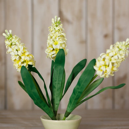 Set of 3 Artificial Flowers Yellow Hyacinth Stems