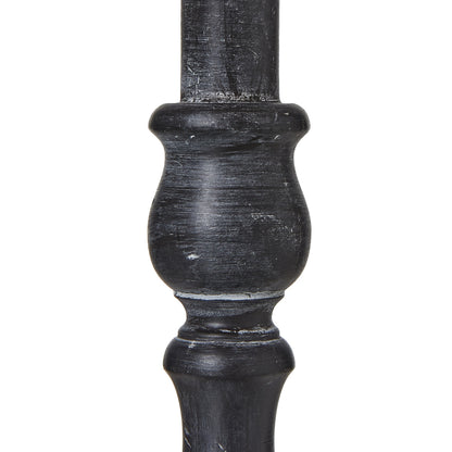 Piana Slim Black Wooden Table Lamp With Linen Shade