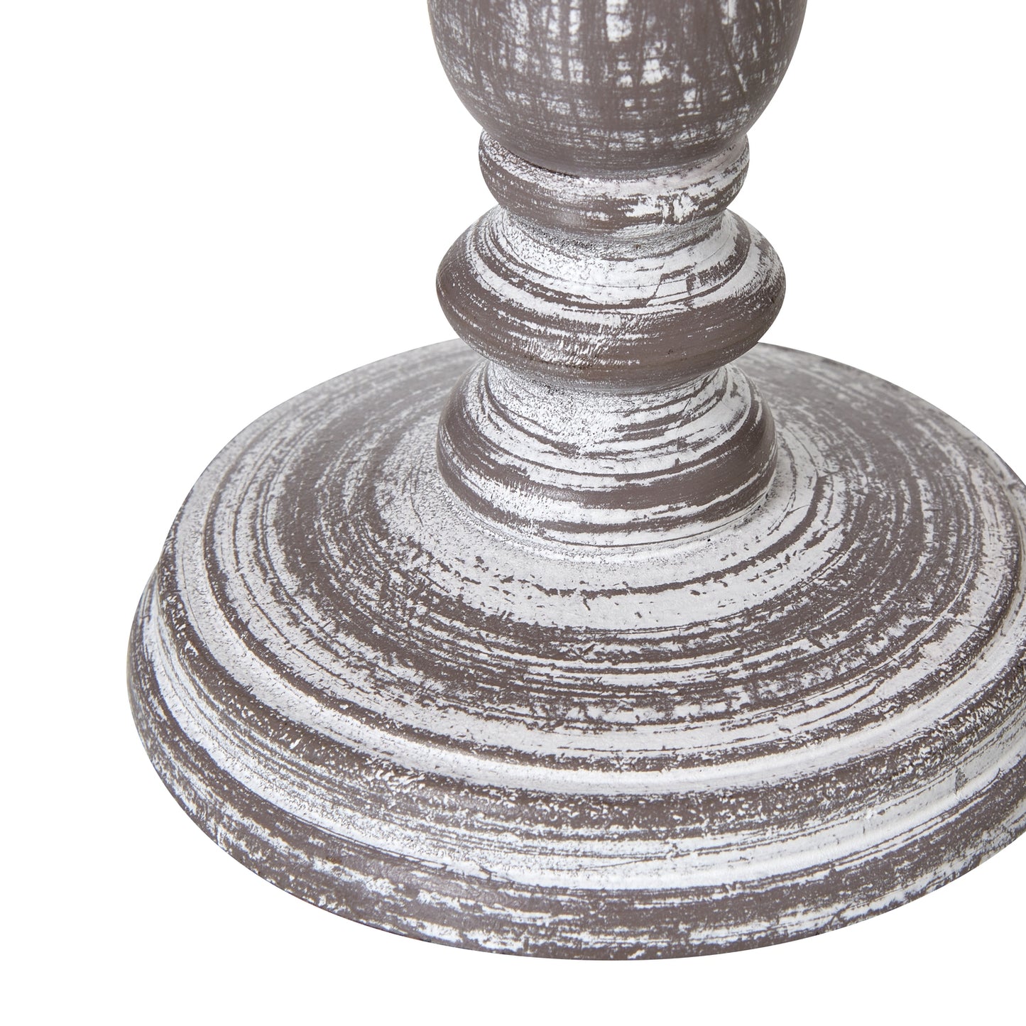 Bastide White Washed Turned Column Table Tamp With Cream Linen Shade