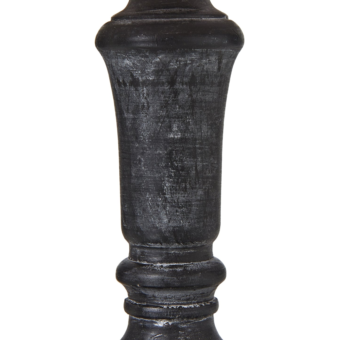 Brantes Distressed Black Table Tamp With Natural Linen Shade