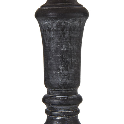 Brantes Distressed Black Table Tamp With Natural Linen Shade