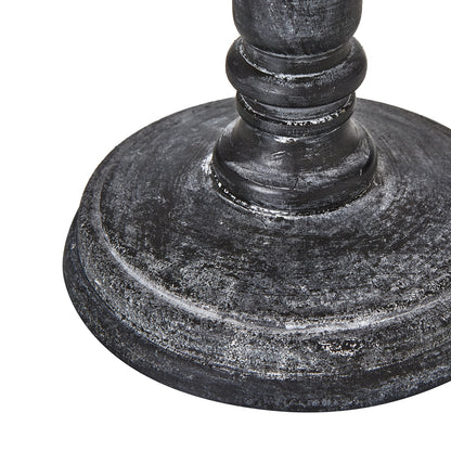 Brantes Distressed Black Table Tamp With Natural Linen Shade