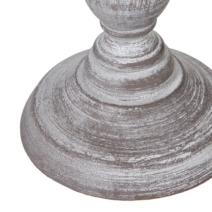 Giverny White Washed Turned Wooden Pillar Table Lamp With Cream Linen Shade