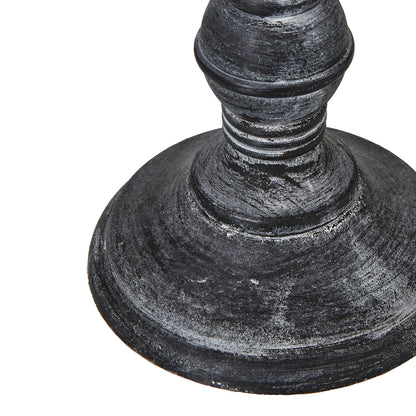 Villeneuve Turned Wooden Pillar Table Lamp With Cream Linen Shade