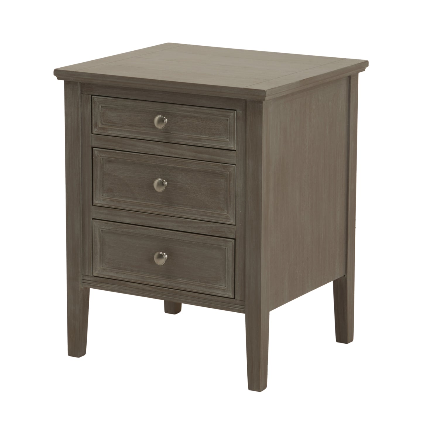 Laurelbrook Three Drawer Wooden Bedside Table