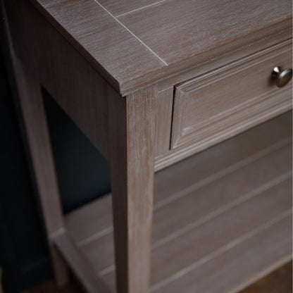 Laurelbrook Four Drawer Console Table Bottom Shelf