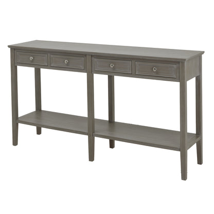 Laurelbrook Four Drawer Console Table Bottom Shelf