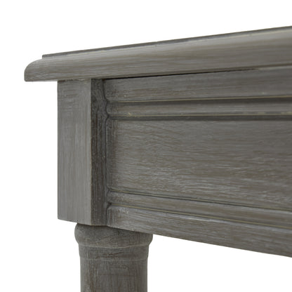 Laurelbrook Rattan Shelf Grey Wood Side Table