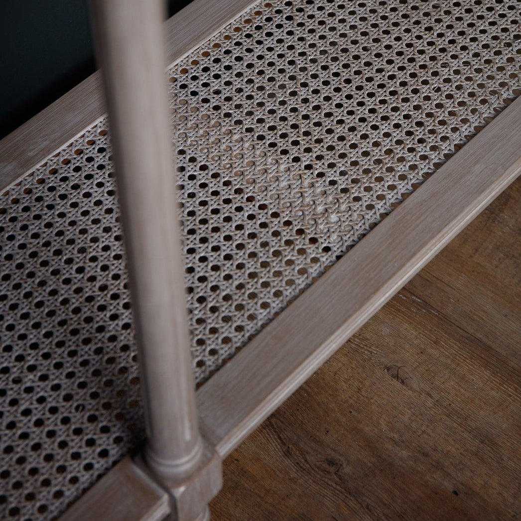 Laurelbrook Large Console Table Rattan Shelf
