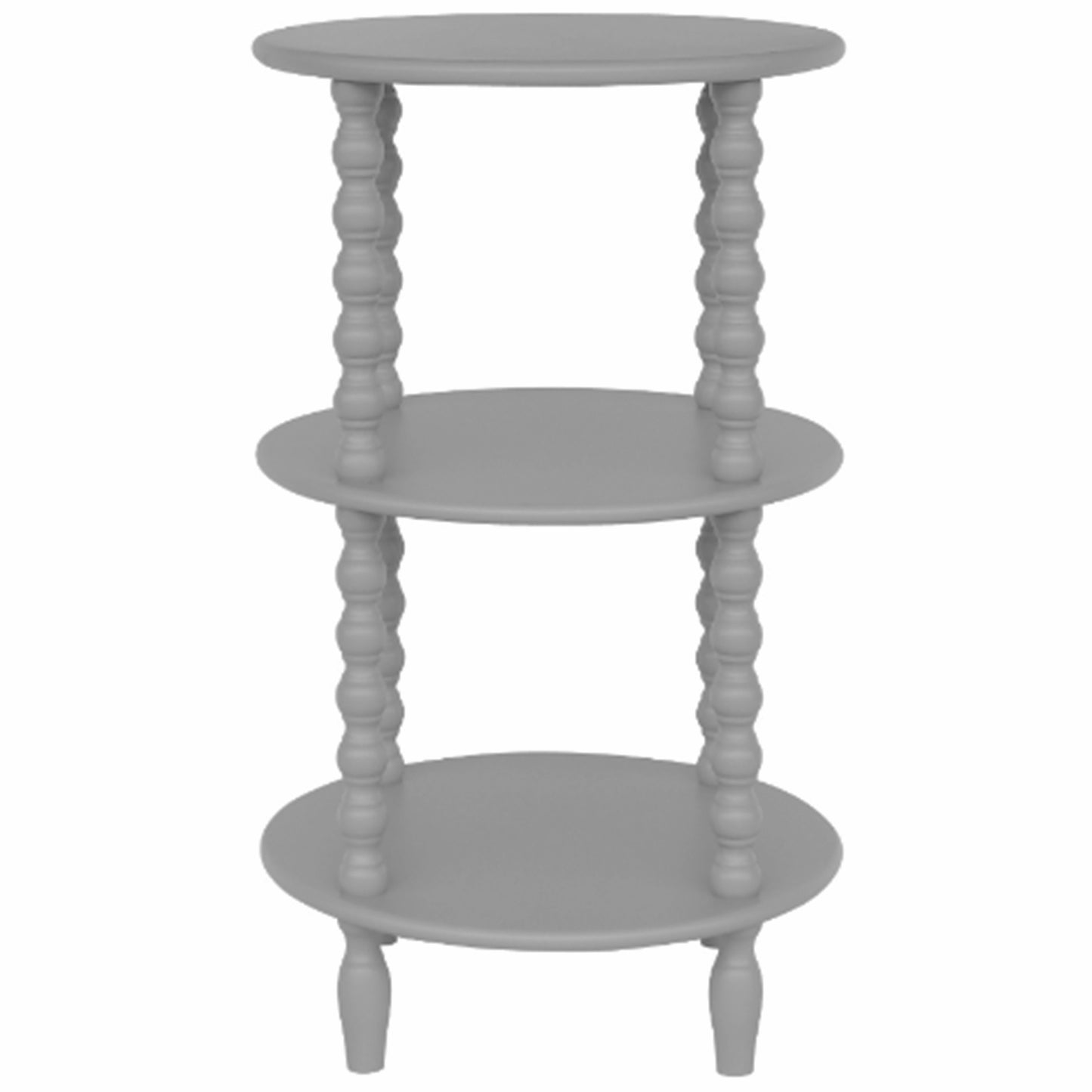 Thu Tall 3 Tier Grey Wood Round Side Table
