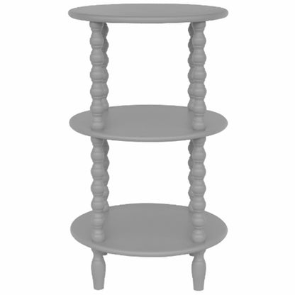 Thu Tall 3 Tier Grey Wood Round Side Table