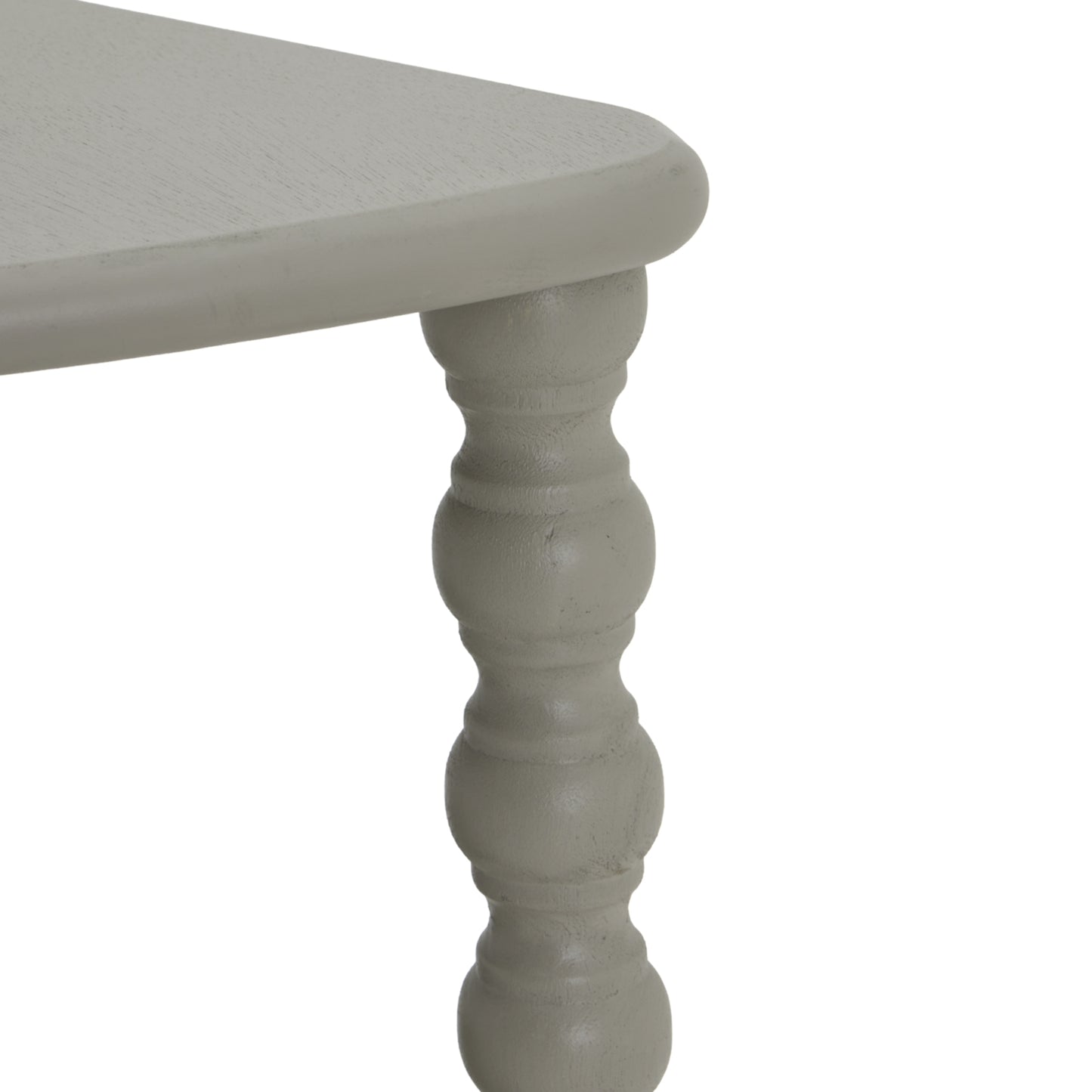 Thuy Grey Wood Half Moon 3 Tier Side Table