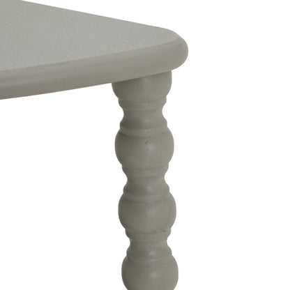 Thuy Grey Wood Half Moon 3 Tier Side Table