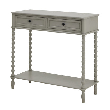Thuy Grey Wood Two Drawer Console Table