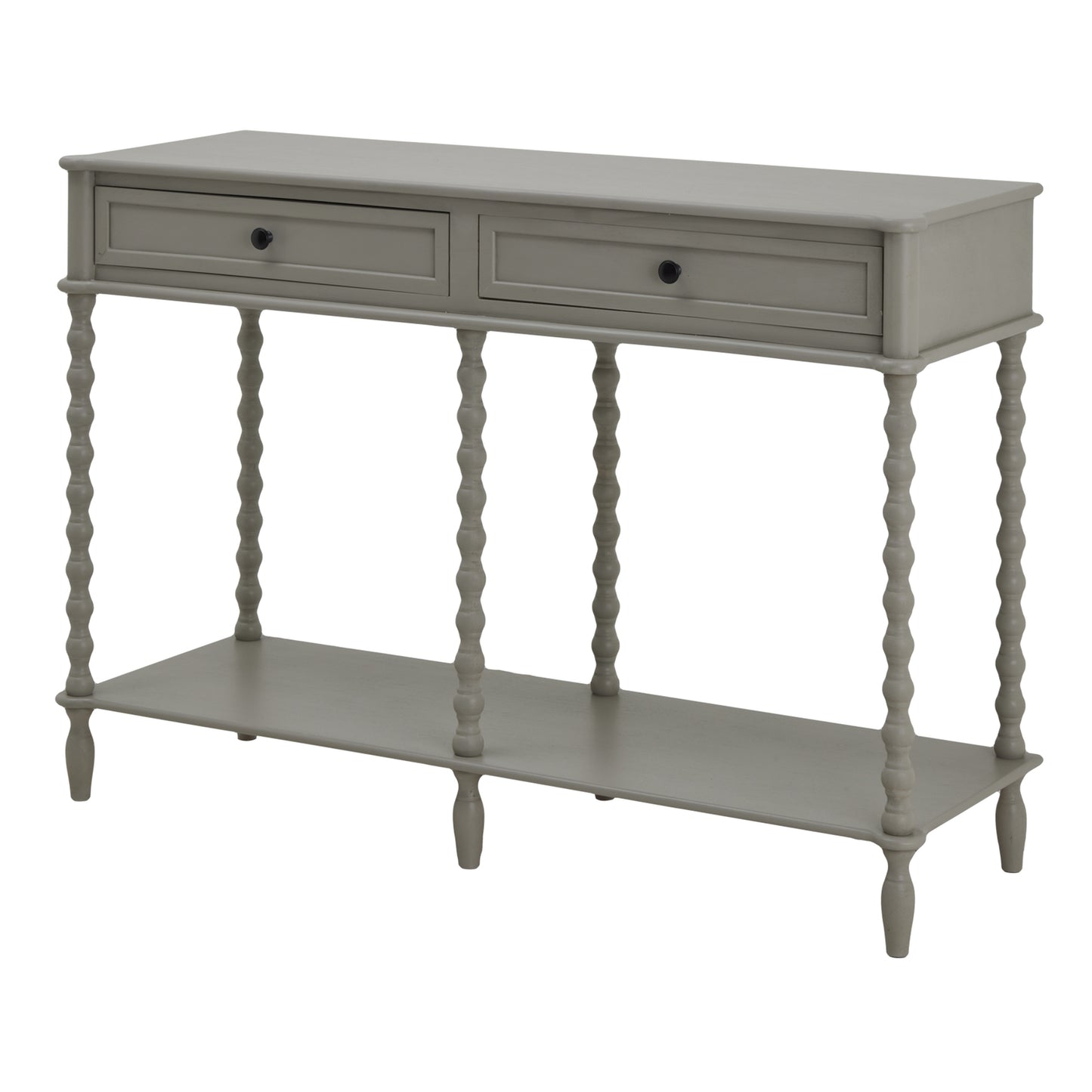 Thuy Grey Wood Large Two Drawer Console Table