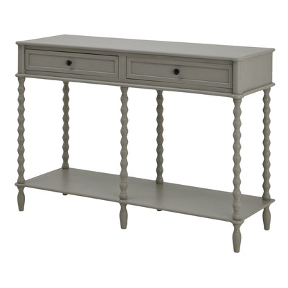 Thuy Grey Wood Large Two Drawer Console Table