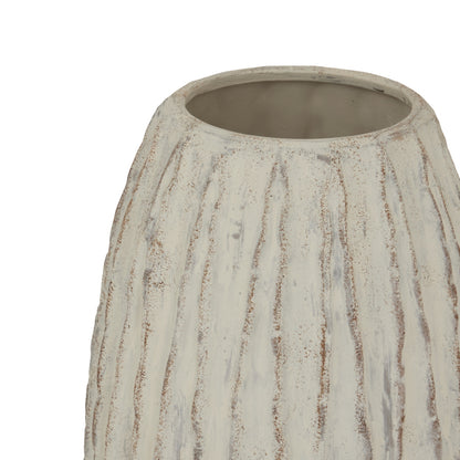 Wildbloom Large White Ceramic Fin Vase