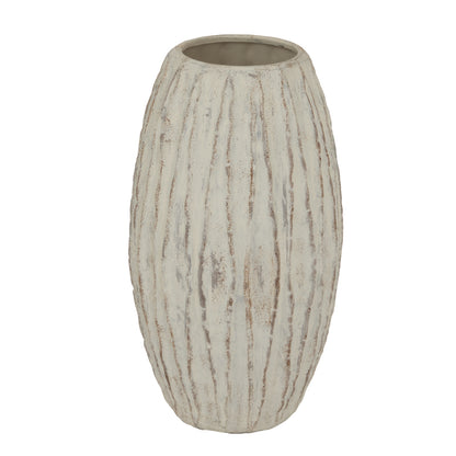 Wildbloom Large White Ceramic Fin Vase
